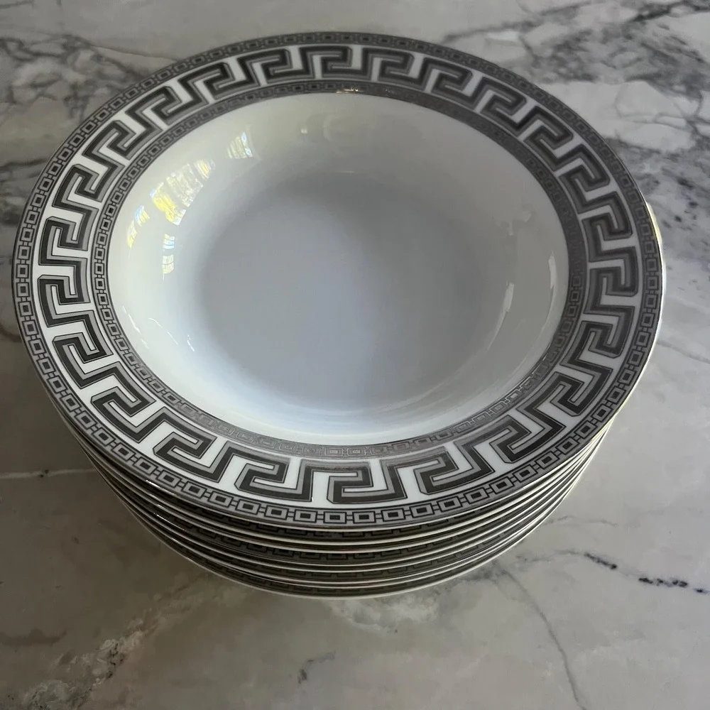 Casati‎ Bavaria Greek Key Silver Pewter dish assortment